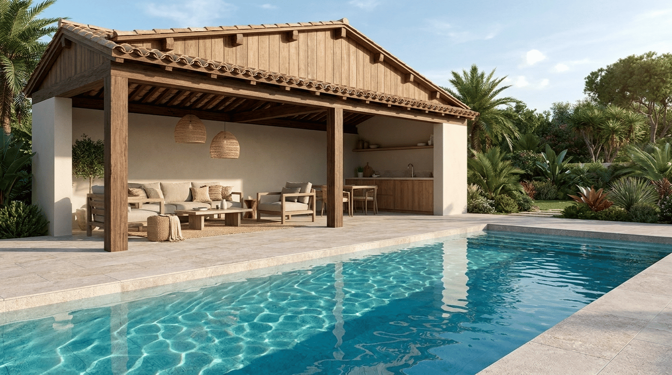 Piscine 206 avec pool house